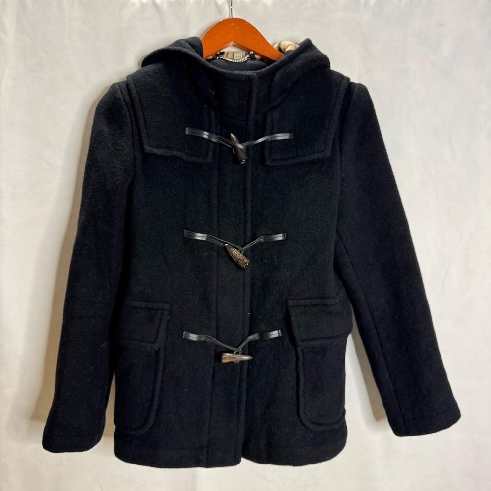Burberry Black Hooded Toggle Coat